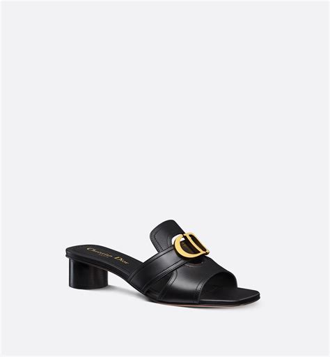 dior 30 montaigne heeled slide|30 Montaigne Heeled Slide Black Calfskin .